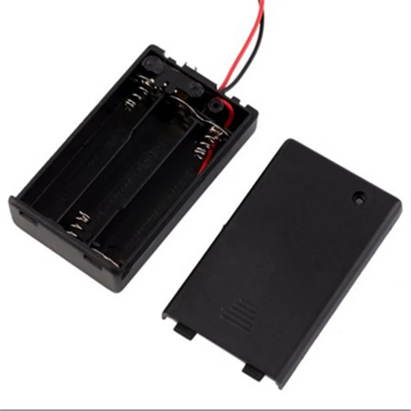 3aaa battery holder/ battery holder aaa/ with red&black wire leads, cover and switch