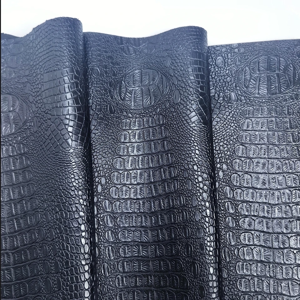 In stock black napping bottom embossed crocodile pattern leather fabric sofa bags handbags gift box suitcase PVC