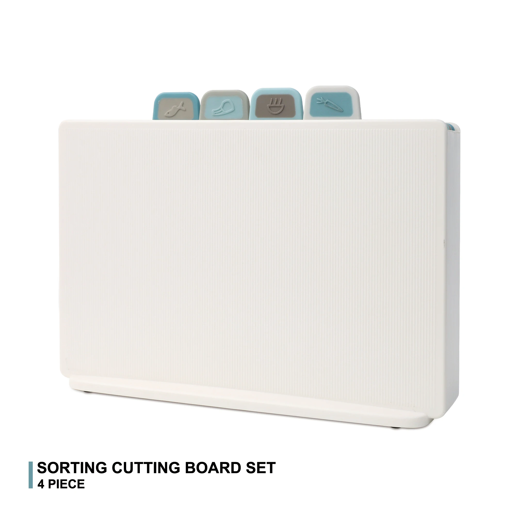 Multifunctional Vegetable Meat Board 4 In 1 Chopping Board with Food Icons Bpa Free Plastic Cutting Board Set with Holder