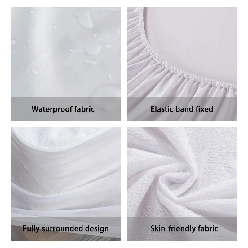 Four Seasons Premium Quality Hypoallergenic Zippered Queen Bed Encasement Mattress Protector Waterproof Mattress Covers MCG-0005