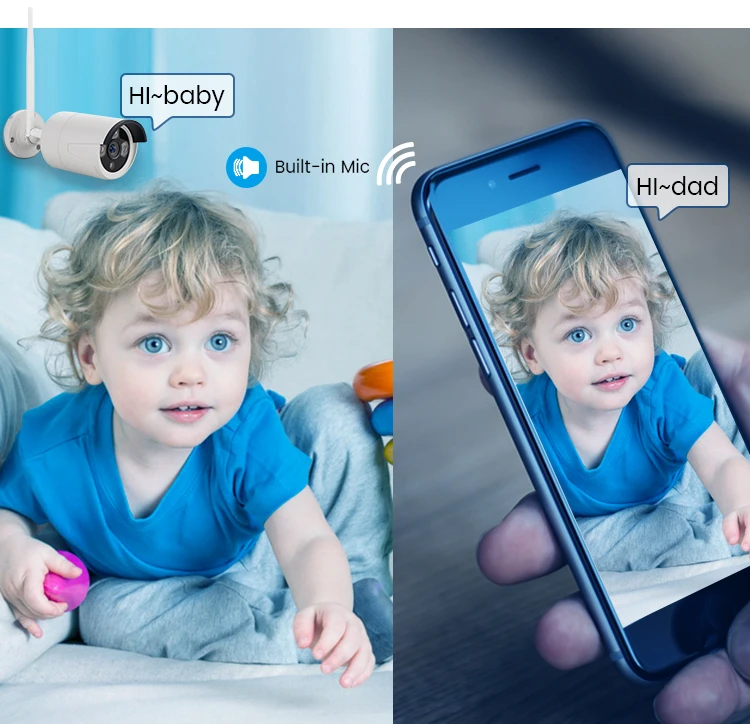 Комплект наружных камер видеонаблюдения с ночным видением, 4 канала, 8 каналов, IP, Wi-Fi, nvr, 1080P, беспроводная домашняя система безопасности