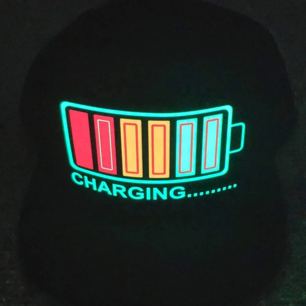 2021 new el hat led neon black hat hip hop hat for halloween party and wedding decor cosplay series caps