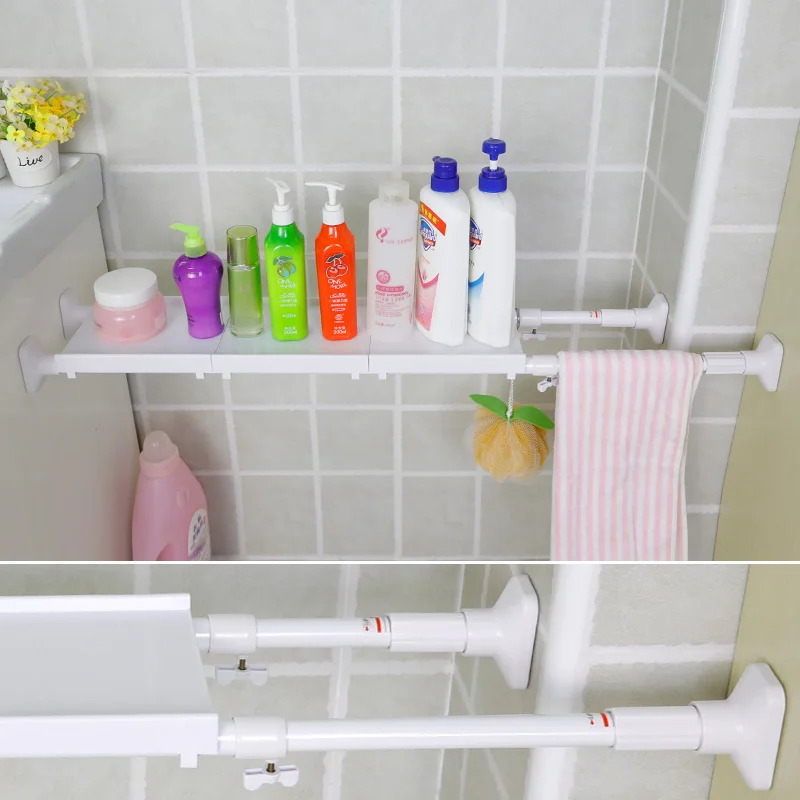 retractable household bathroom storage organizer toilet paper holder storage shelf WTS-97