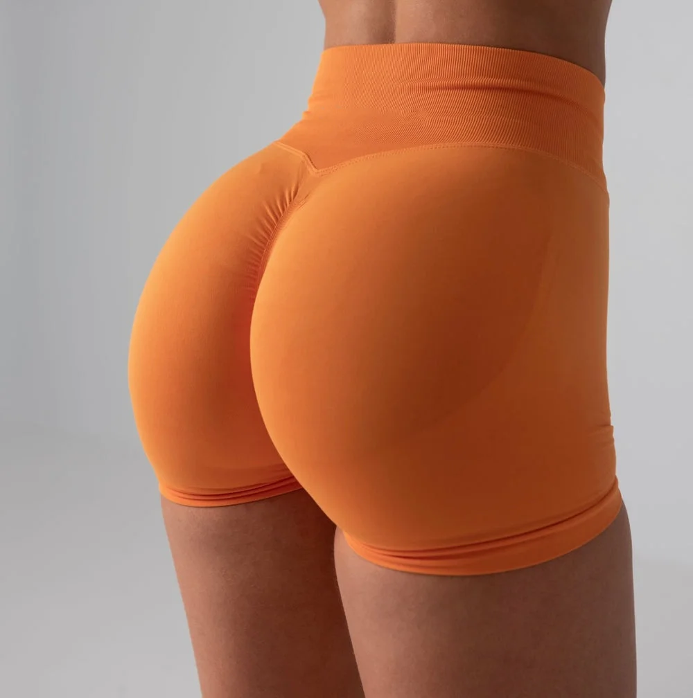 custom logo sportswear yoga shorts scrunch butt gym fitness women running tights active wear seamless shorts