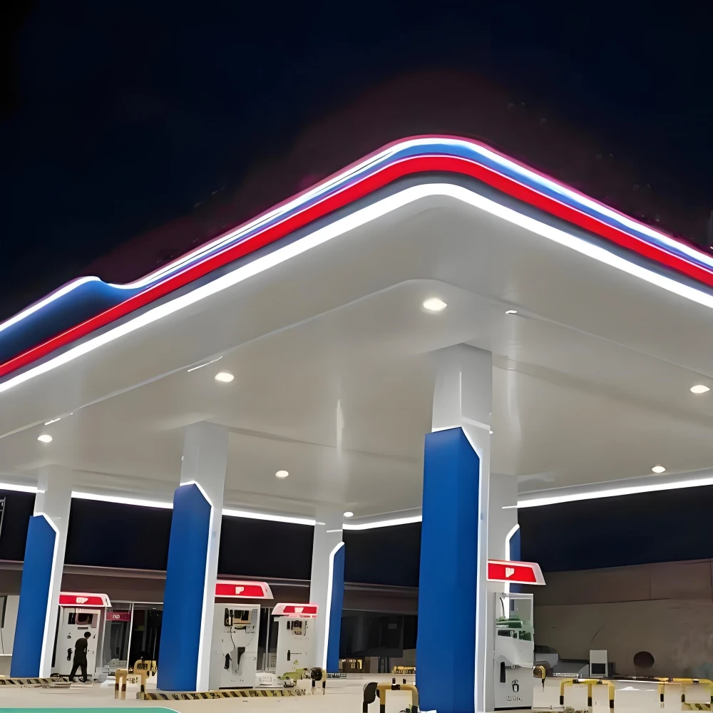 Gas Station Fireproof Board Building Strip boards Aluminum Sheet Metal Siding Panel Wall Aluminium Composite Panel Supplier