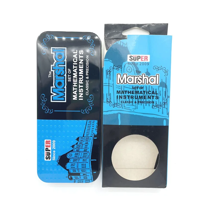 9 шт. геометрические коробочки математический набор в металлической коробке с 2 изучающими компасом карандашом ластиком точилкой линейкой протектором и комплектами квадратов