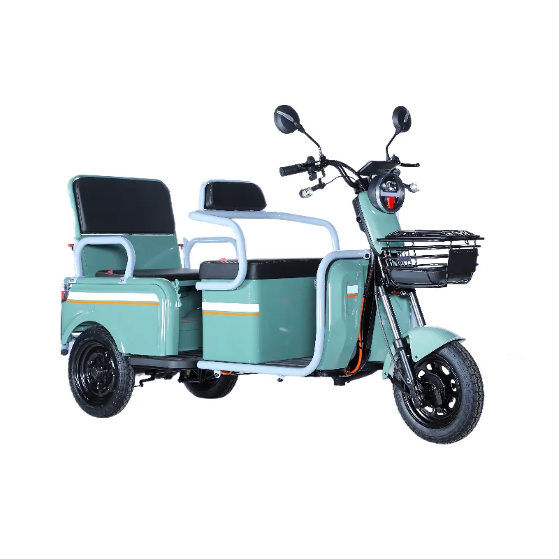 Latest Dual-Purpose Electric Tricycle with Two-Row Design Integrated Battery Rear Differential Hub Motor for Passenger Cargo