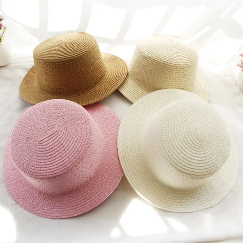 Women Cheap Straw Hat Bow Small Shade Fresh Style Hat Summer Beach Holiday Straw Hats High Quality Summer Carton Trade Assurance