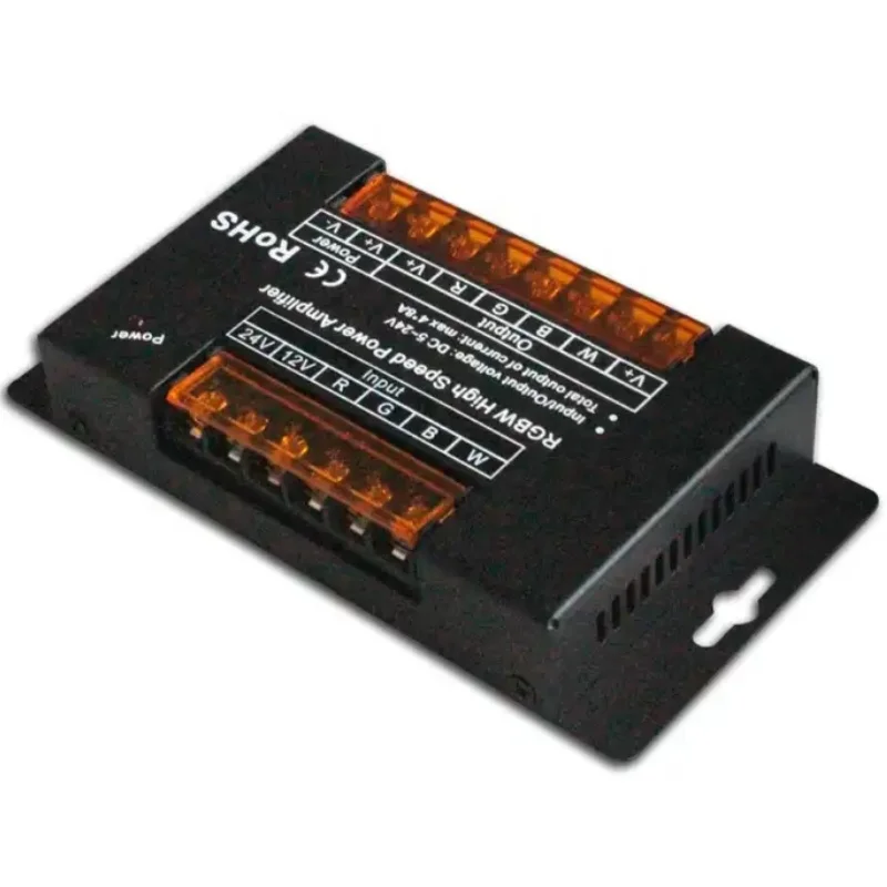 4*8A Black iron RGBW amplifier 12-24V 4-channel signal seven color light with lamp controller