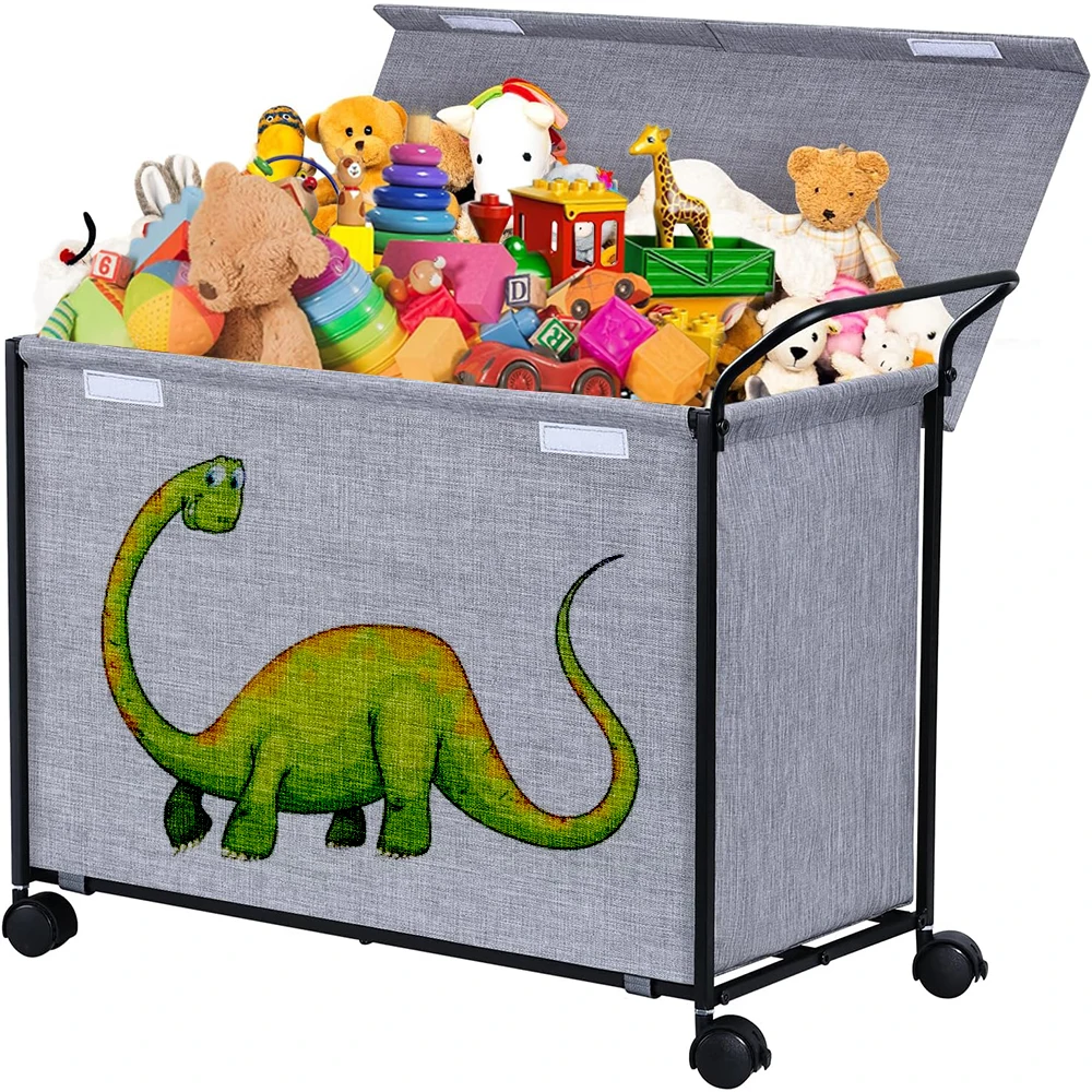 China Factory Kid Toy Storage Basket box Foldable Large Capacity Children  Storage Bins With Wheels