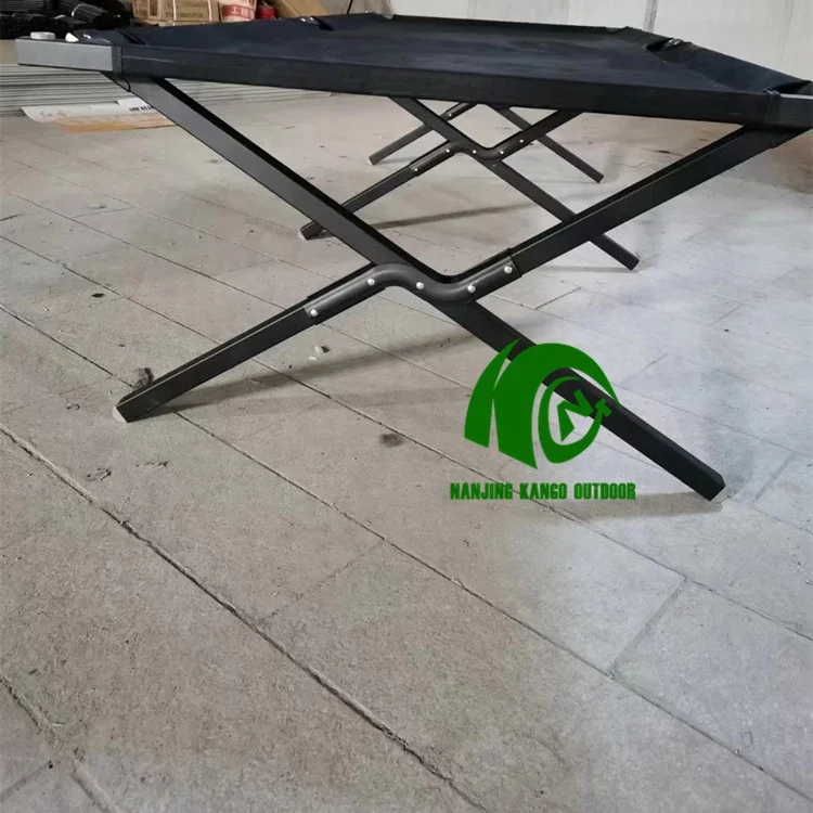 KANGO factory make Portable Folding Bed Folding Camping Bed Single Cot Aluminium camping cot bed