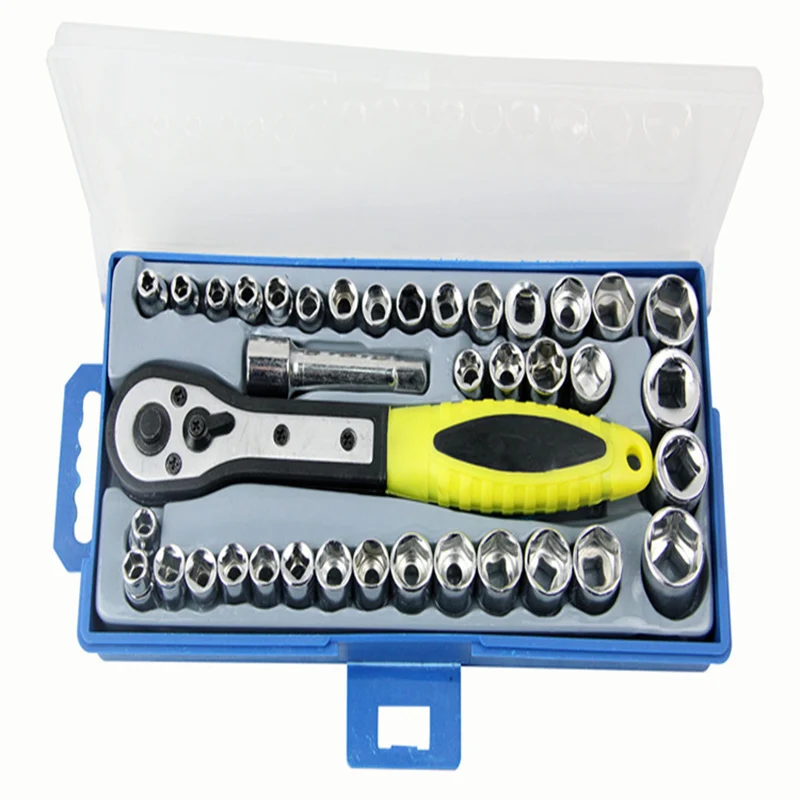 40PCS Tool Set Ratchet Socket Wrench and Screwdriver Set with Bits