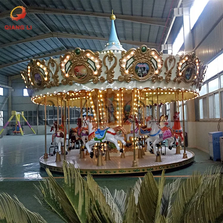 Mini carousel with trailer Theme park carousel for sale used carousel machine