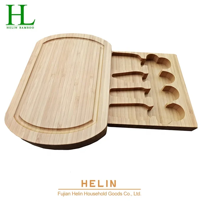 Hot sale Bamboo Cheese Cutting Board Set With Knives for kitchen tool Wholesale