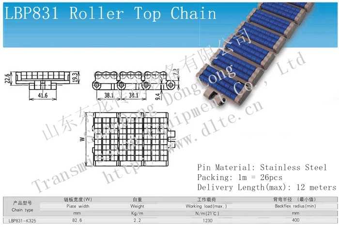 Plastic Modular Roller Chain for beverage packaging line