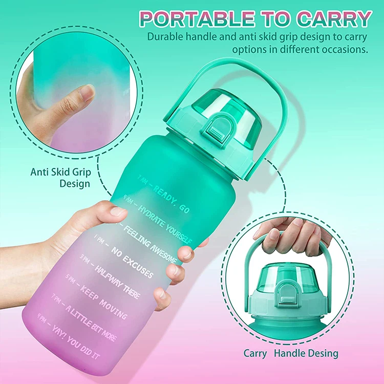 64 OZ/2L Water bottle Factory Wholesale SBR Diving Outdoor cup cover portable strap protective Sleeve With Strap