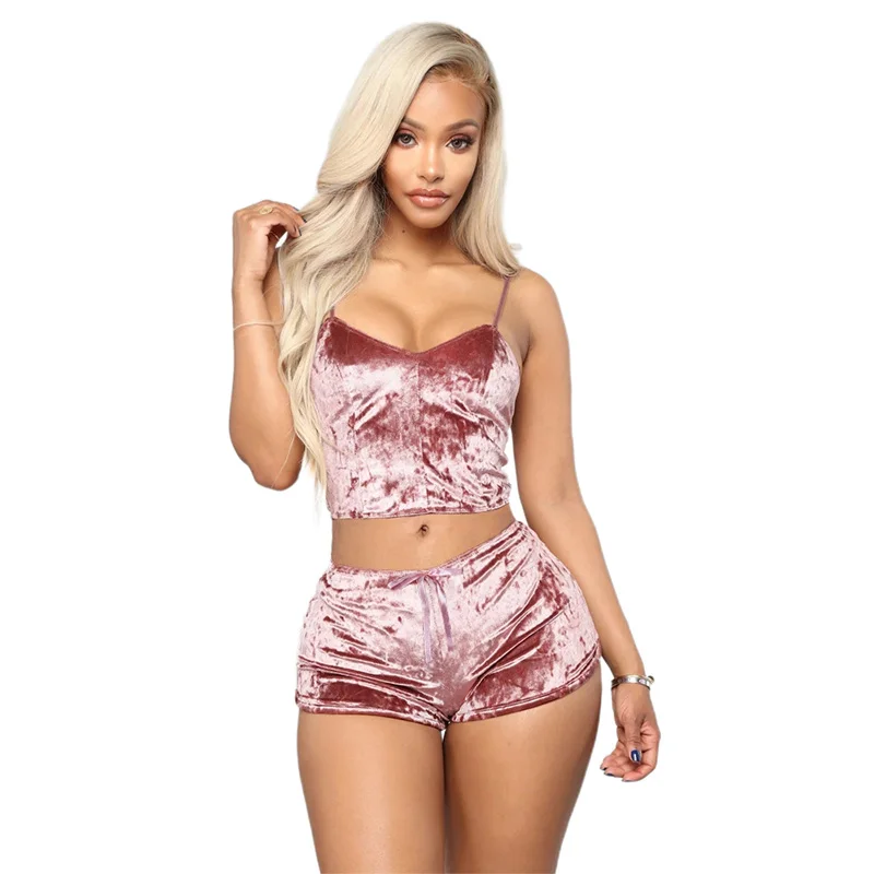
Wholesale Casual Velvet Lounge Wear Women Sleepwear Pajamas Women Set Loungewear 
