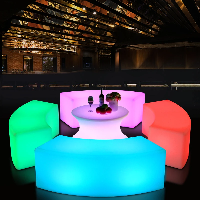 New glowing furniture LED furniture for outdoor event party LED Coffee Table and Chair for Event led bar table