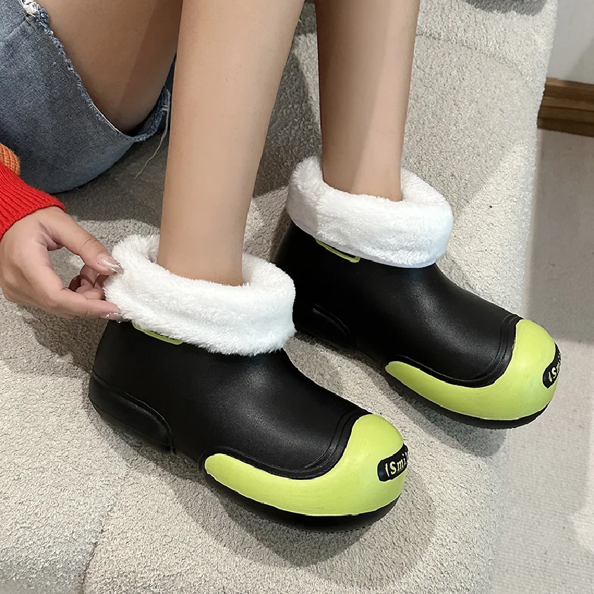 Slippers Waterproof With Fur Flufy Boots Black Fluffy Women S Platform Mini Boots Bootie Slippers