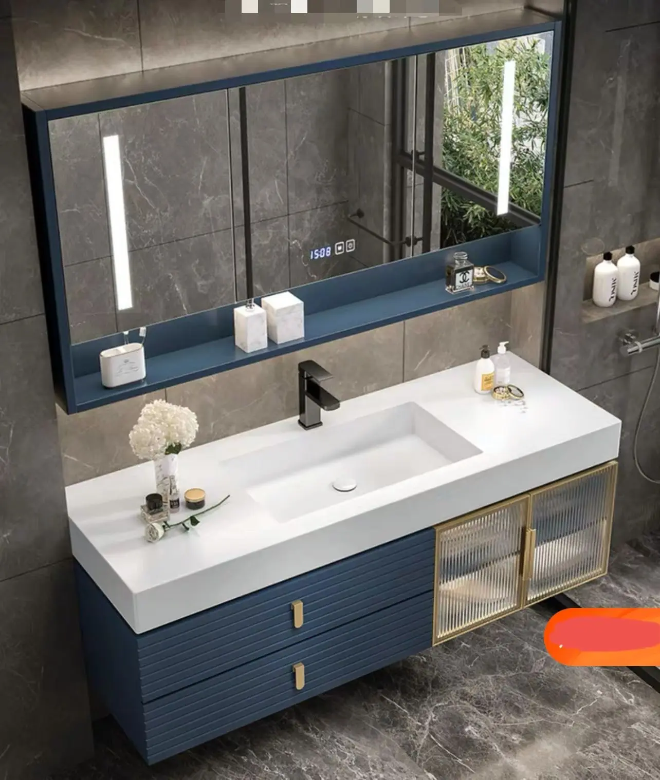 New Arrival factory price Pink Home Style Bathroom Vanity Wood Living Room Cabinets Decorative Wood Furniture