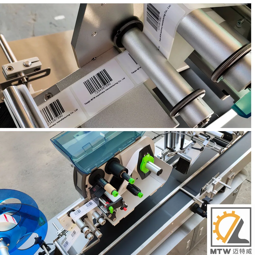 MTW automatic QR code bar code label printer & applicator printing & labeling machine for bags box carton flat surface