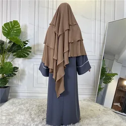 2022 ready to ship Muslim women fully covered Chiffon instant hijab three layer overhead hijab