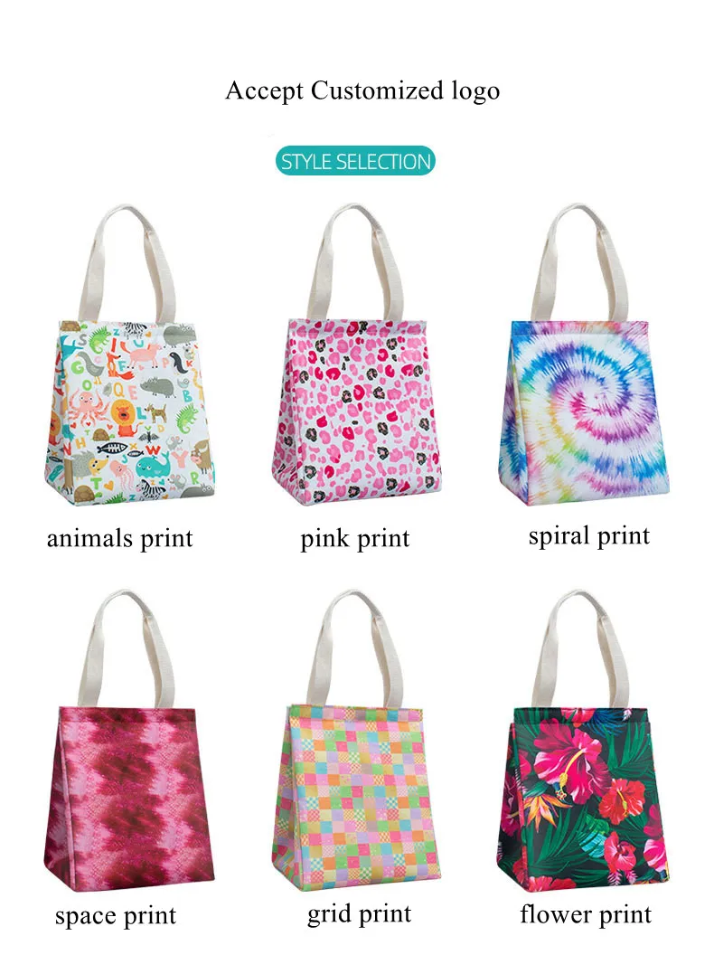 Customized Logo Promotional Reusable Wholesale Small Oxford Fabric Food Insulated Lunch Thermal Cooler Bag