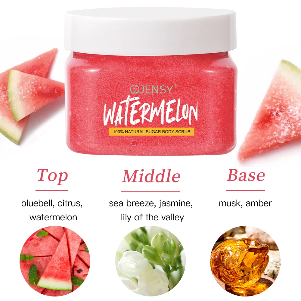 Best Selling Private Label Custom Salt Turmeric Organic Vegan Natural Watermelon Sugar Body Scrub Whitening Exfoliating Scrub