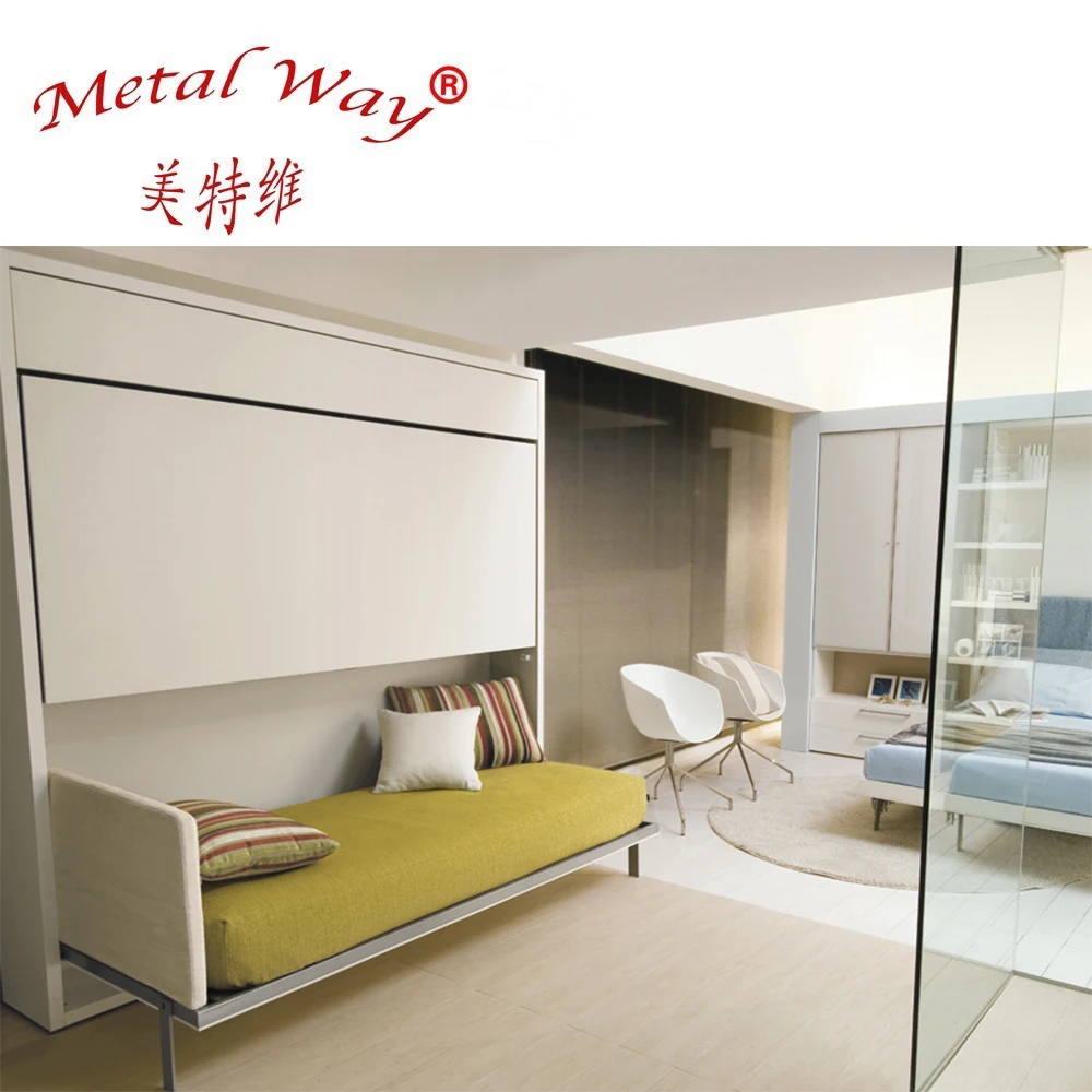 Eco-Friendly Material metal pipe adult capsule bunk wall bed