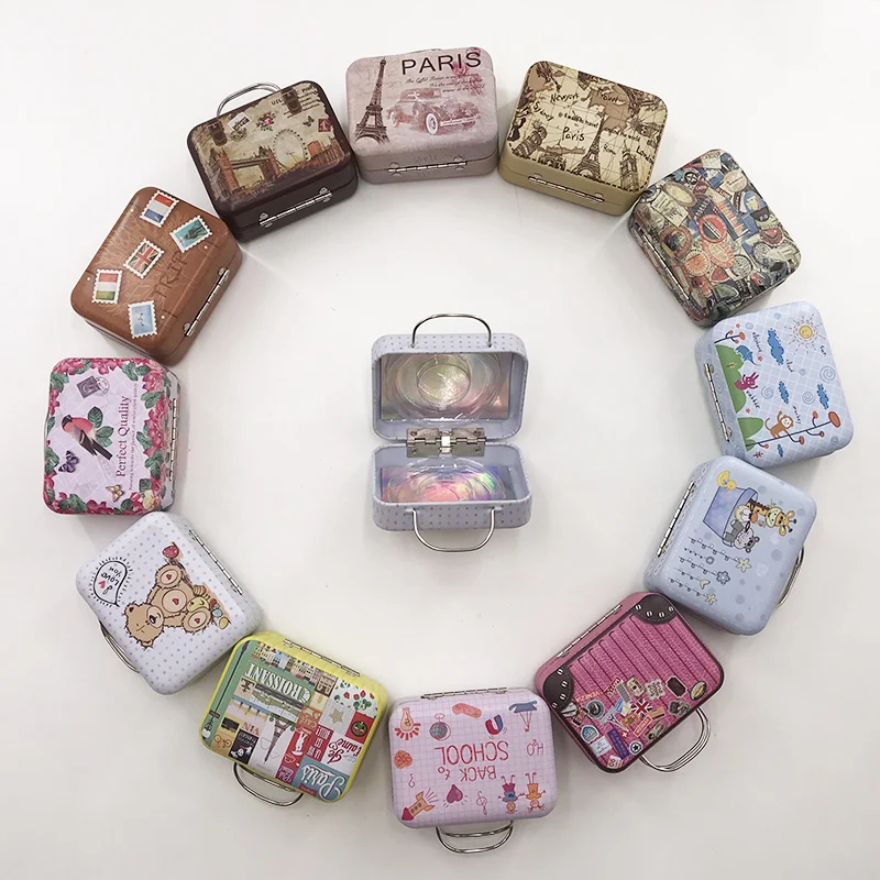 Variety Mini Suitcase Luggage Eyelashes Case Custom packaging 3D 5D 25mm Mink Lashes With Custom Logo