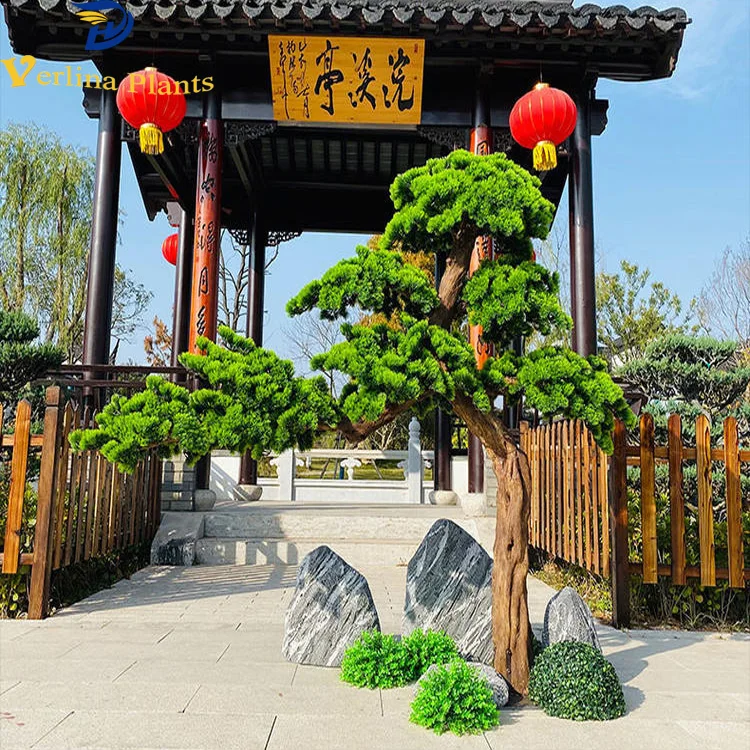 China hot sale plastic topiary artificial decorative pine trees