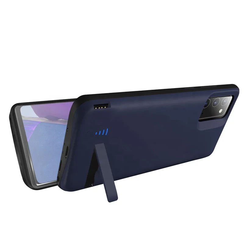 2021 Hot Selling 6.7inch  Wireless Charging Case   Blue With Stand  Power Bank Phone Case For Samsung Note20