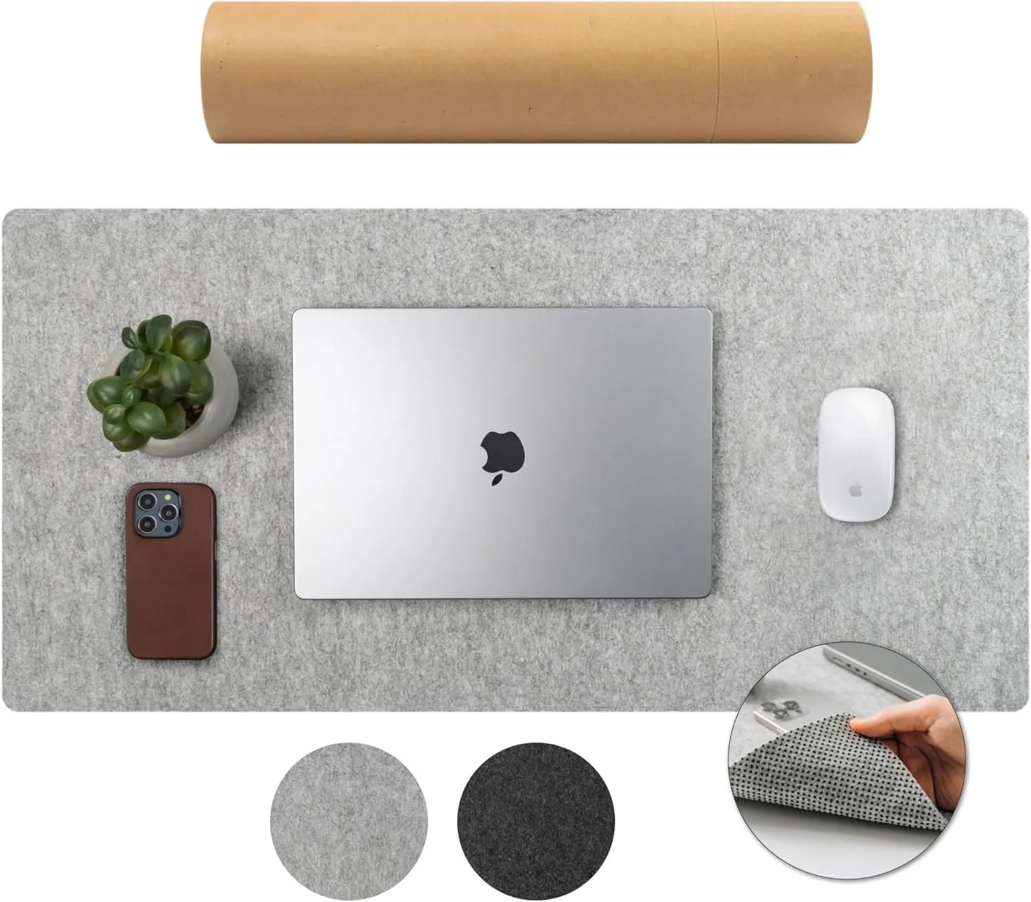 Large Felt Desk Pad Computer Mat for Desk  Felt Mouse Pad and Keyboard Mat |Desk Protector for Office Felt Desk Mat