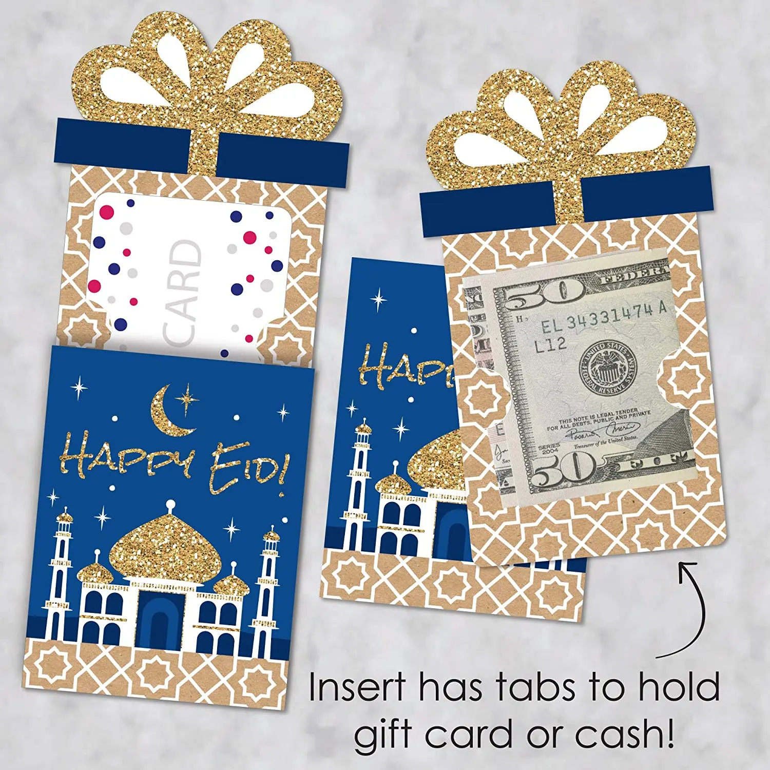 Set of 8 Eid Mubarak Party Money and Gift Card Sleeves  Nifty Gifty Card Holders