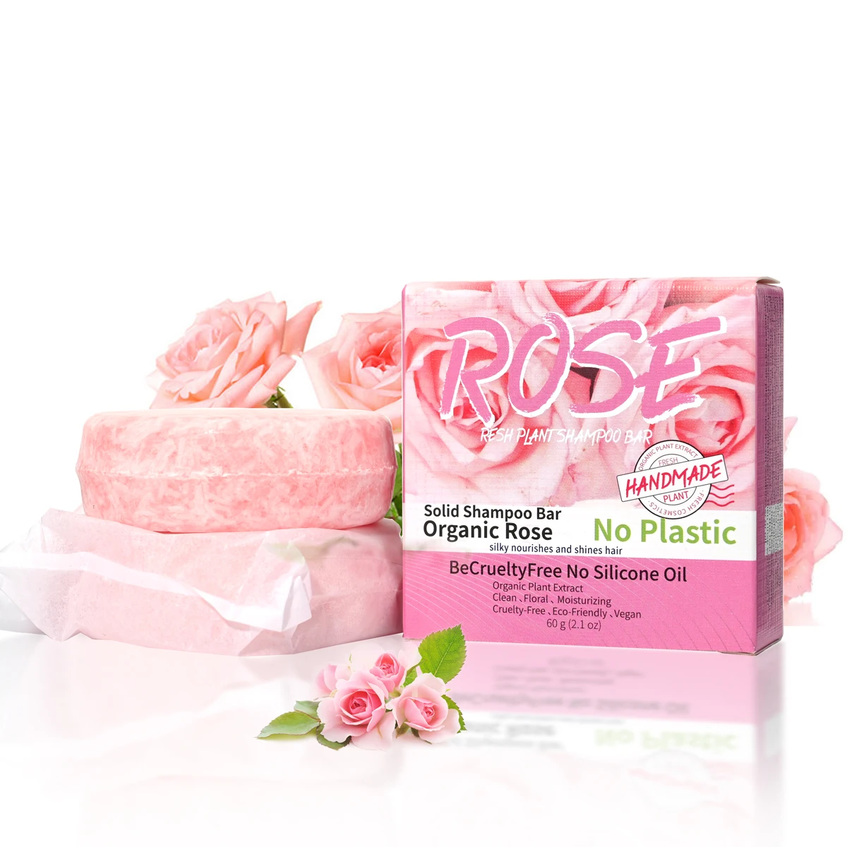 Damascus Rose Shampoo Soap Romantic Flower Fragrance Rose Essential Oil Soap Cleaning Hair Oil Control Stain RemovalRose Soap