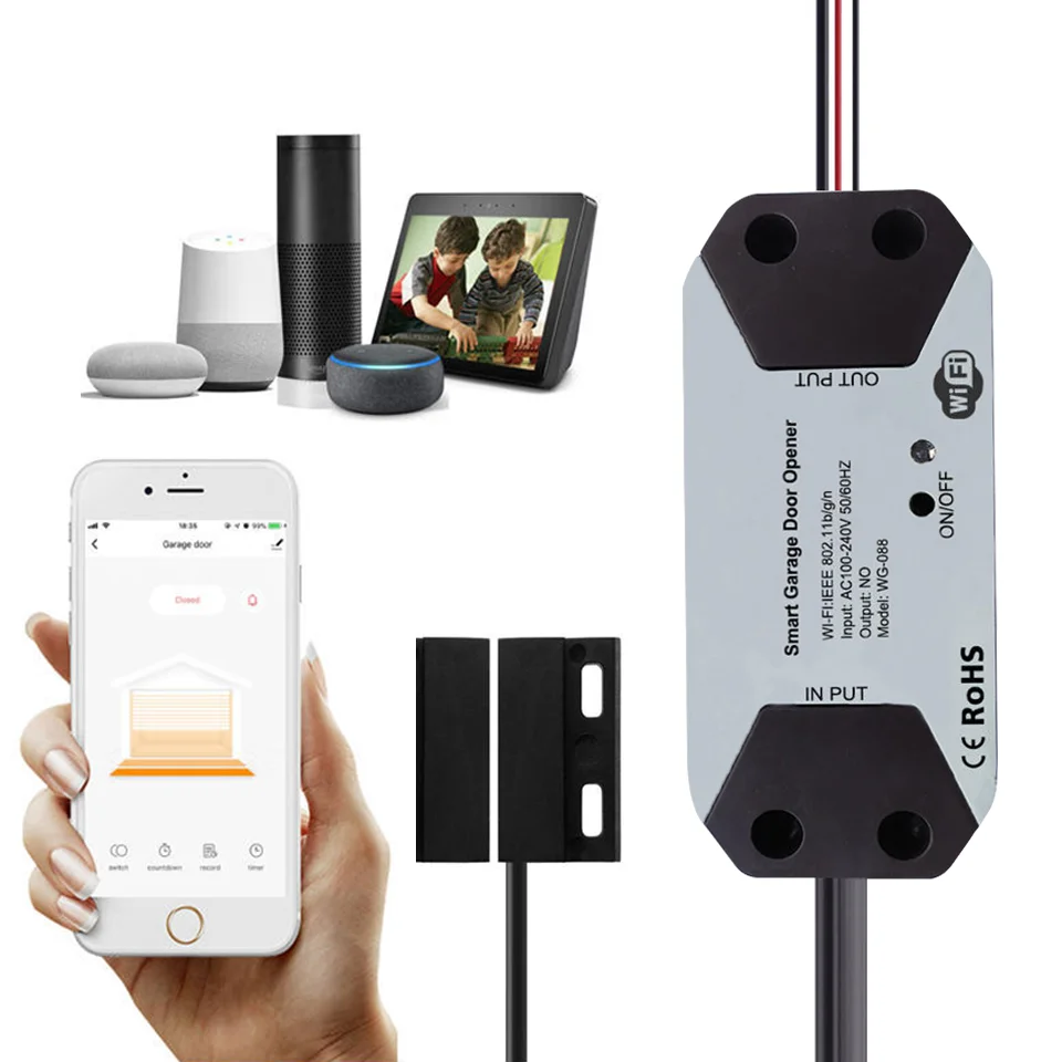 Tuya Wifi Garage Door Opener 3G 4G Smartphone Wireless Remote Control Receiver For Garage Door Opener