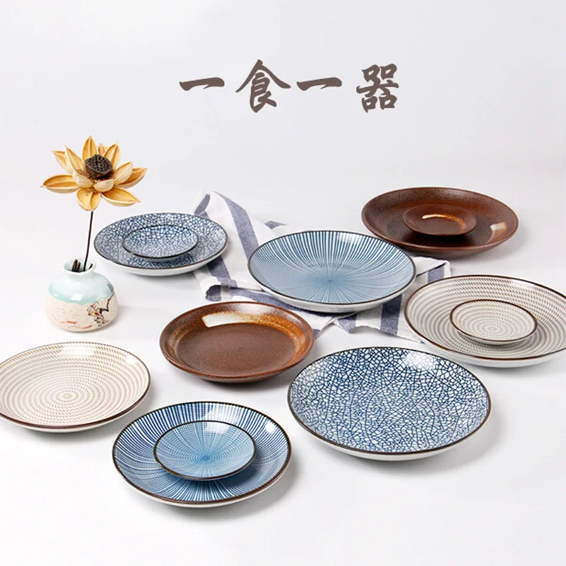 custom logo japanese style creative restaurant ceramic tableware porcelain dinnerware set