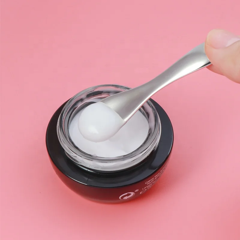 Skin Care Tools 7cm metal Cosmetic Face Mask Mixing Spoon Spatula with hole