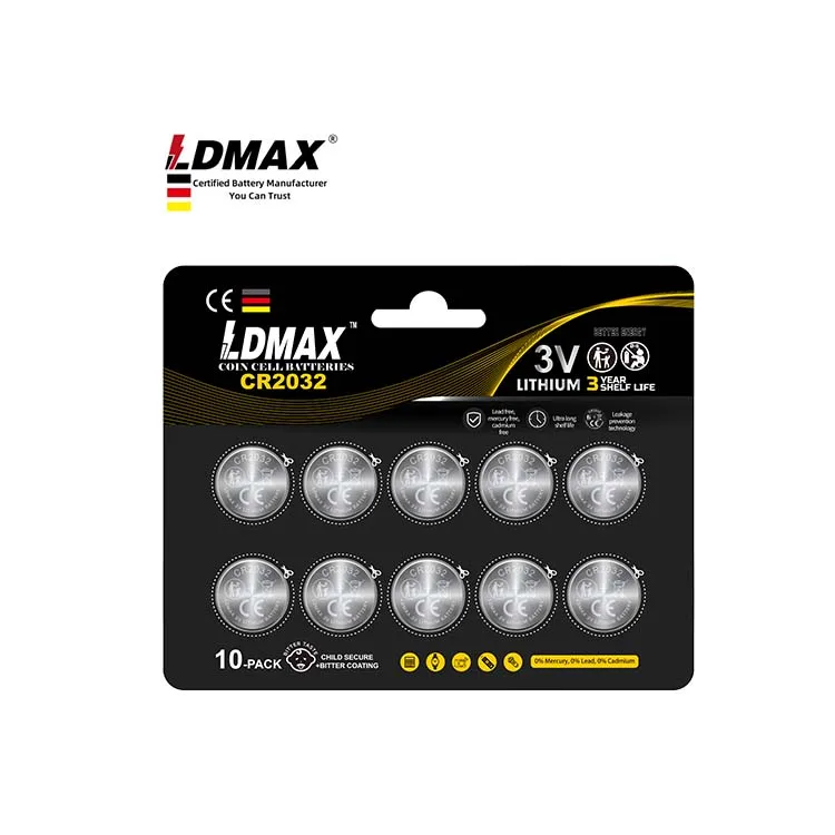 LDMAX CR2032 3V 210mAh Lithium Button Coin Cell CR 2032 Dry Batteries for Digital Oral Thermometer Doorbell