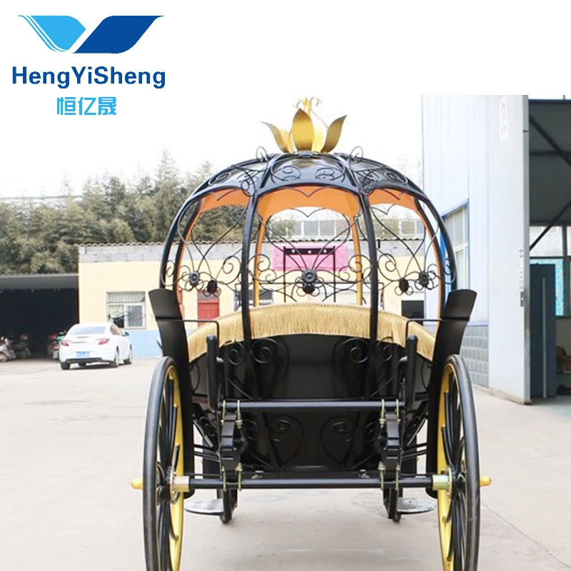 Black Cinderella Pumpkin Horse Carriage Luxury Wedding carriage drive