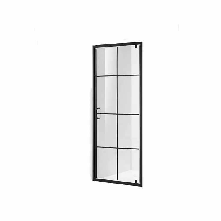 Hotaqi Pivot Small Shower Door Cheap Matte Black Hinge Shower Screen for Small House Foshan Shower Cabin
