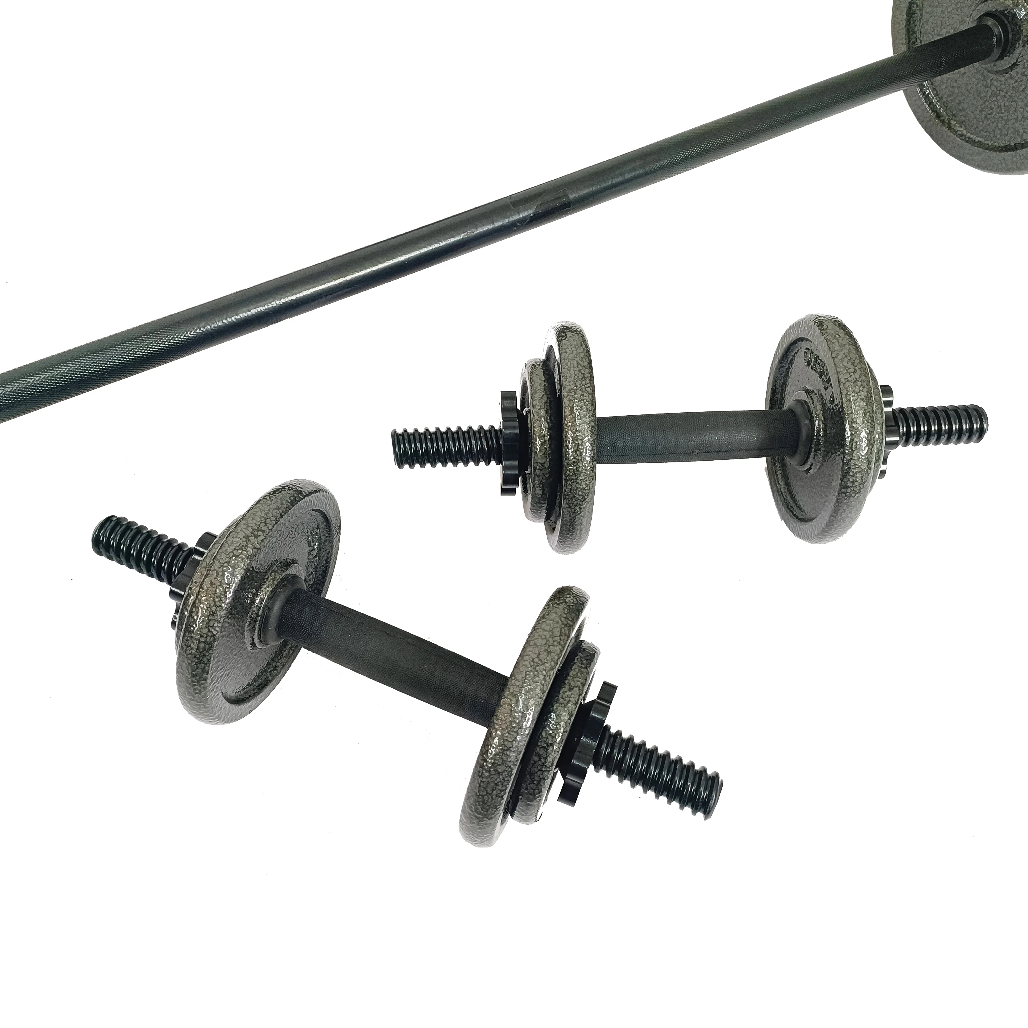 High Quality Cast Iron Power Baked Gym Fitness Equipment Custom Logo 50Kg Dumbbell Set Unisex Plastic Weights for Home Use