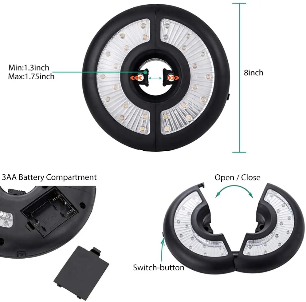 3 Lighting Modes 34 Lights Camping Tents Patio Umbrella LED Light