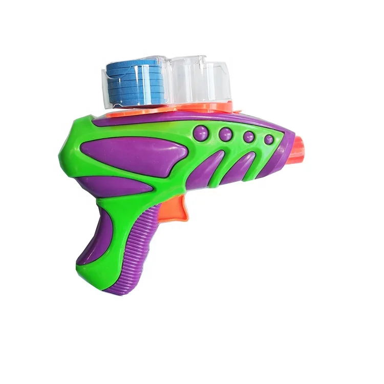 Eco-friendly Kids Outdoor Toy Soft Bullet Gun Air Blast Flying Saucer Classic Gun Toy