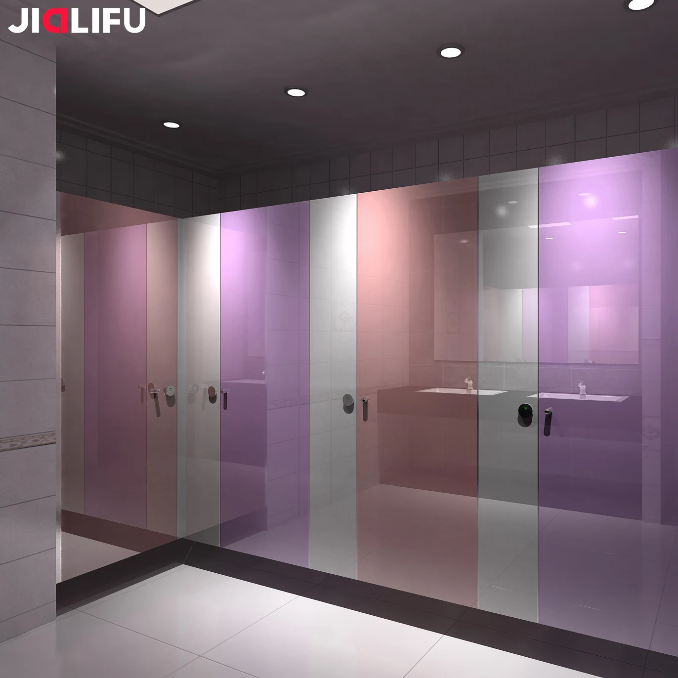 Jialifu Glass Honeycomb Panel Personal Toilet Partition Cubicle For Gym