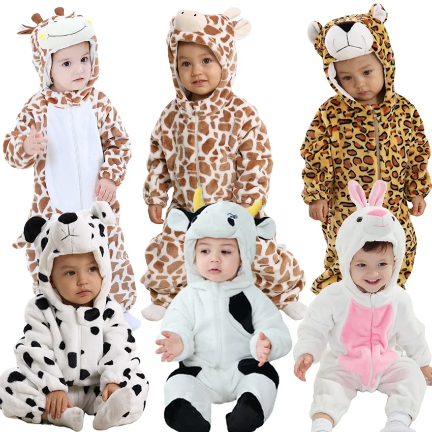Wholesale Kigurumi Baby Rompers Baby Pajamas Rabbit Rompers Infant Onesie Kids Jumpsuit