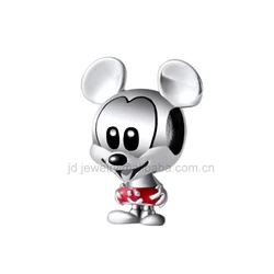 S925 Sterling Sliver Cute Lilo And Stitch Fit Pandor DIY Charms Bracelet Mickey Minnie Mouse Marie Cat For Women Jewelry Gift