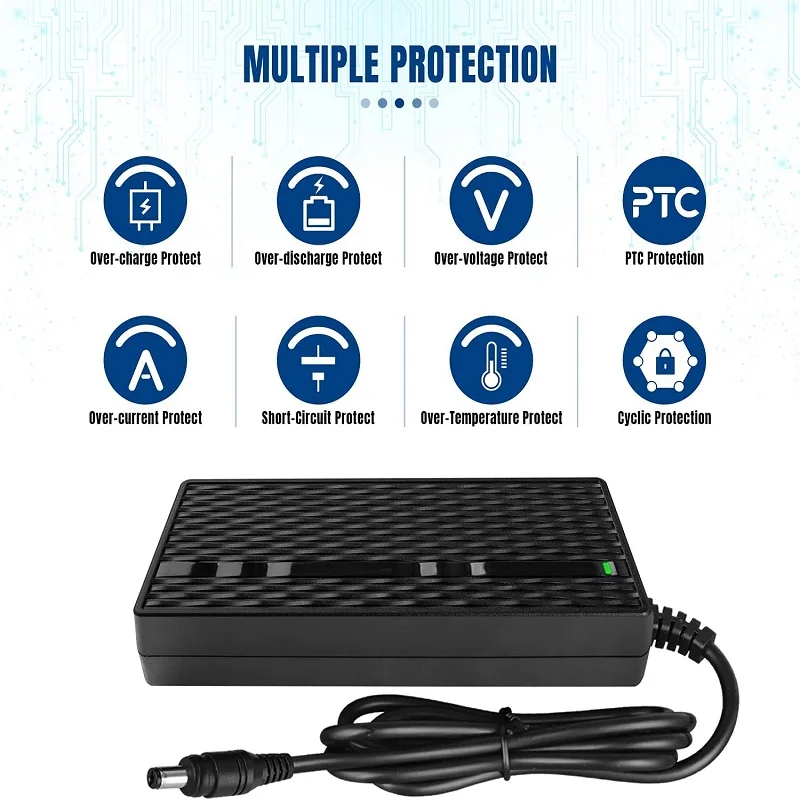 Зарядное устройство для электровелосипеда, мотоцикла, скутера, литий-ионного аккумулятора, 54,6 в, 2 А, 48 В