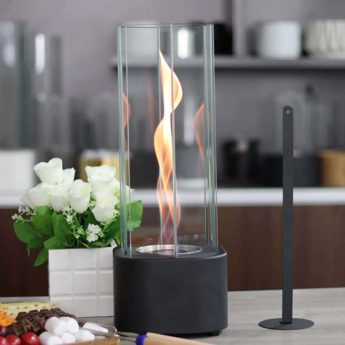 HOT SALE tabletop fire pit tornado Fire home decor Freestanding Bio ethanol fireplace spin flame patio heater Smokeless fire pit