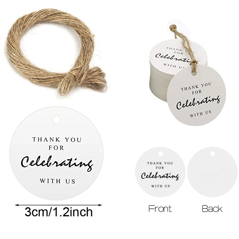 stock swing tag with Thank you for celebrating with us tag handmade handmade label gift decoration blank price tag ready to ship